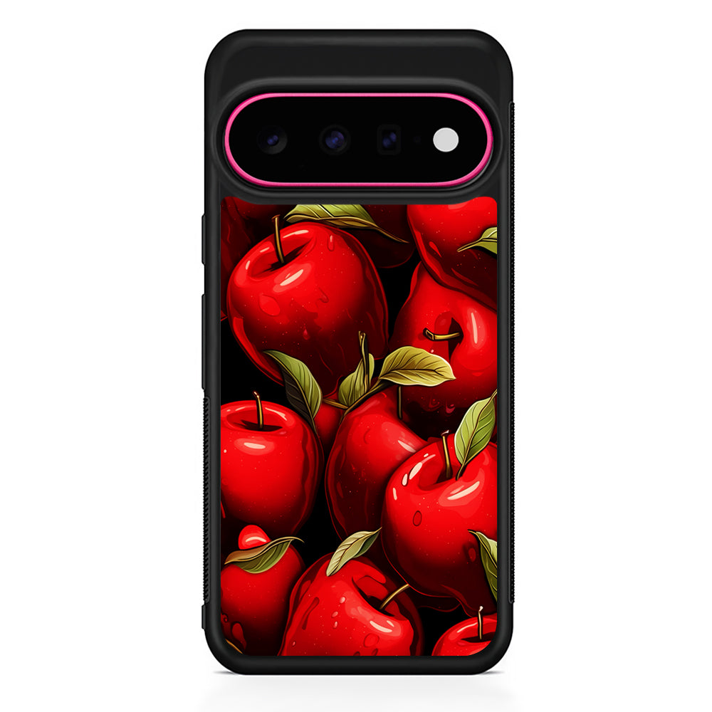 A Red Apple with Leaves Google Pixel 11 Case | Slim Shockproof Cover
