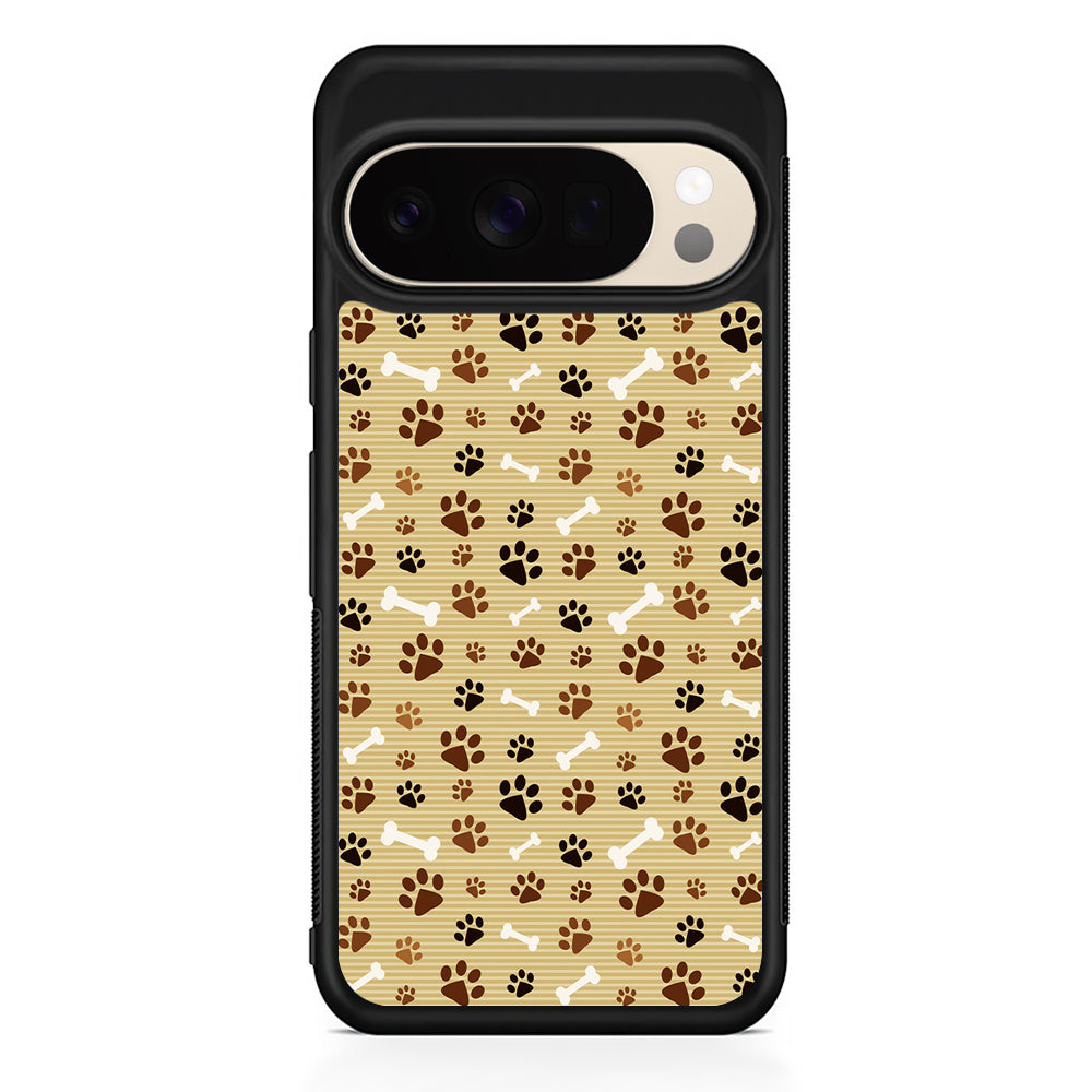 Dog Paw Print and Bones Google Pixel 10 Pro XL Case | Slim Google Pixel 10 Pro XL Protective Case