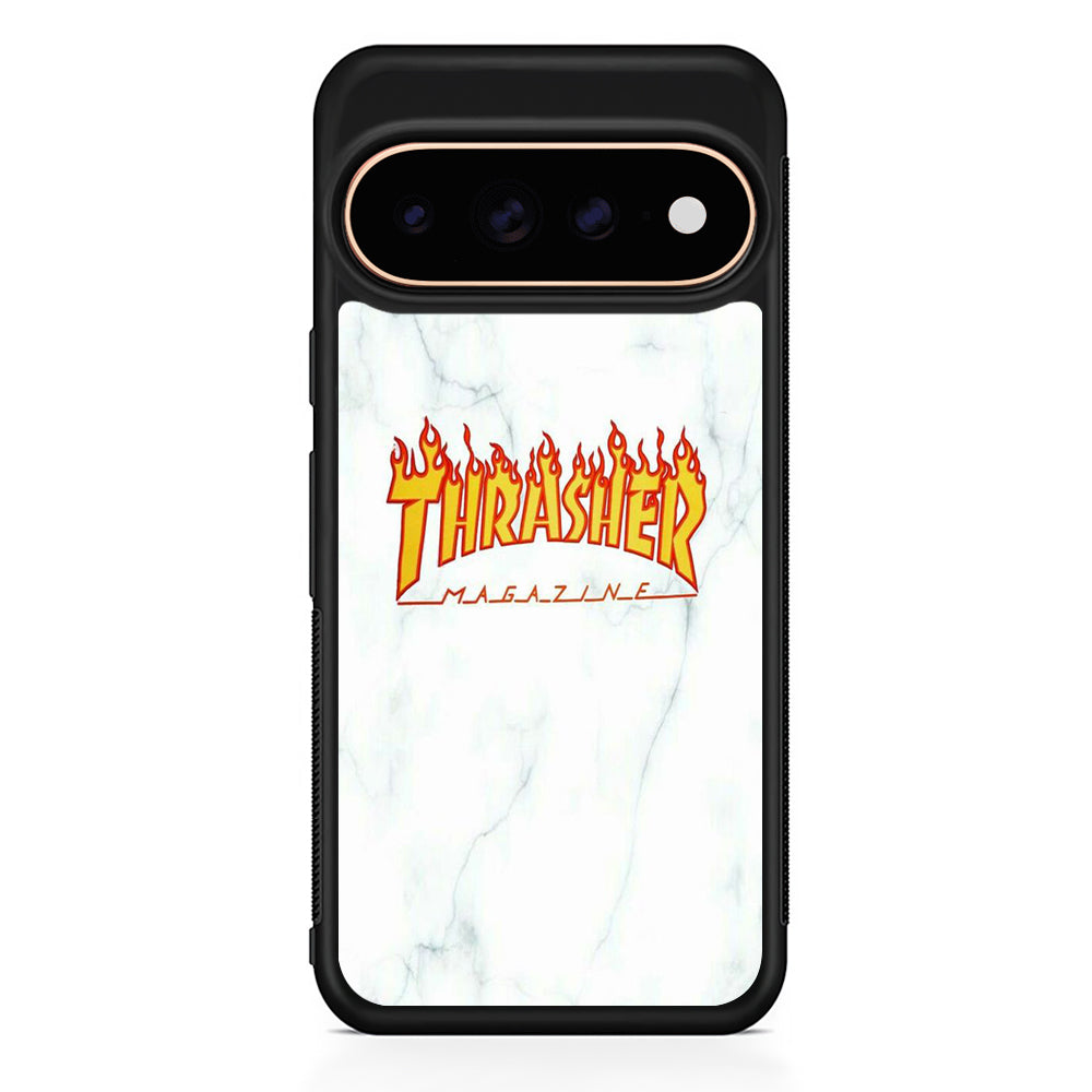 Thrasher White Marble Google Pixel 11 Pro Case - Stylish Protective Phone Case