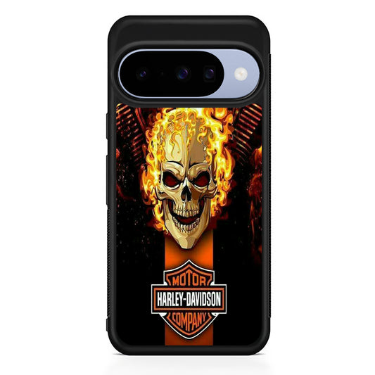 Harley Davidson Skull Fire Google Pixel 10 Case | Google Pixel 10 Rubber Protective Case
