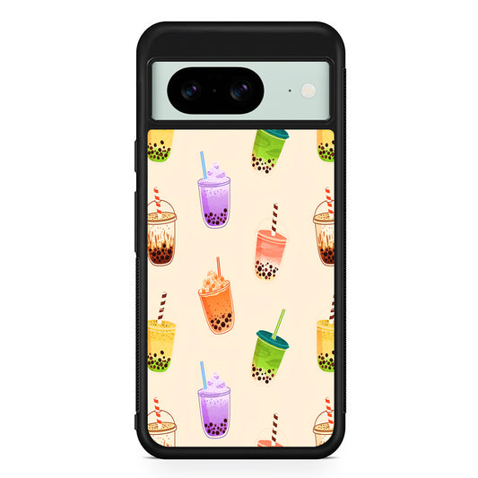 Bubble Tea Cups Colorful Google Pixel 8 Case | Durable Protective Cover for Google Pixel 8