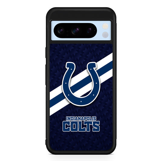 NFL Indianapolis Colts Stripe Google Pixel 8 Pro Case | Slim Rubber Case for Google Pixel 8 Pro