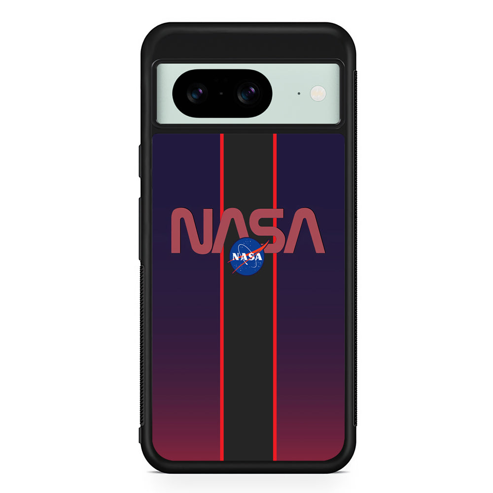Nasa Stripe Line Red Google Pixel 8 Case | Durable Protective Cover for Google Pixel 8