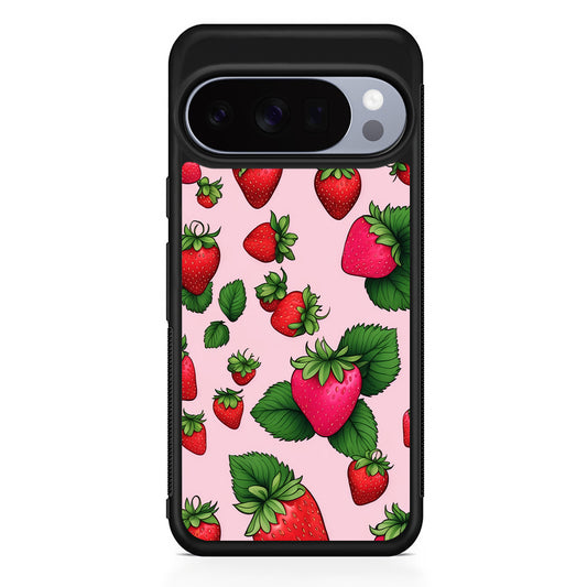 Strawberry Summer Fruit Google Pixel 10 Pro Case | Slim Google Pixel 10 Pro Rubber Case