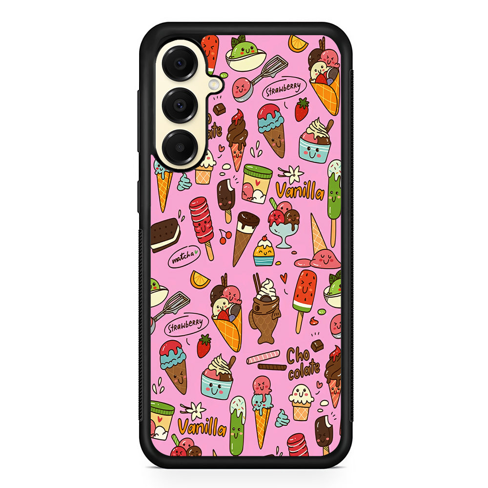 Ice Cream Doodle Cartoon Samsung Galaxy A16 Case | Slim Rubber Samsung Galaxy A16 Case