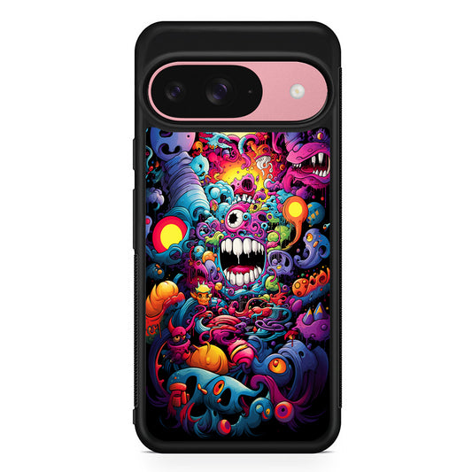 One Eyed Monster Doodle Art Google Pixel 9 Case | Google Pixel 9 Protective Rubber Case