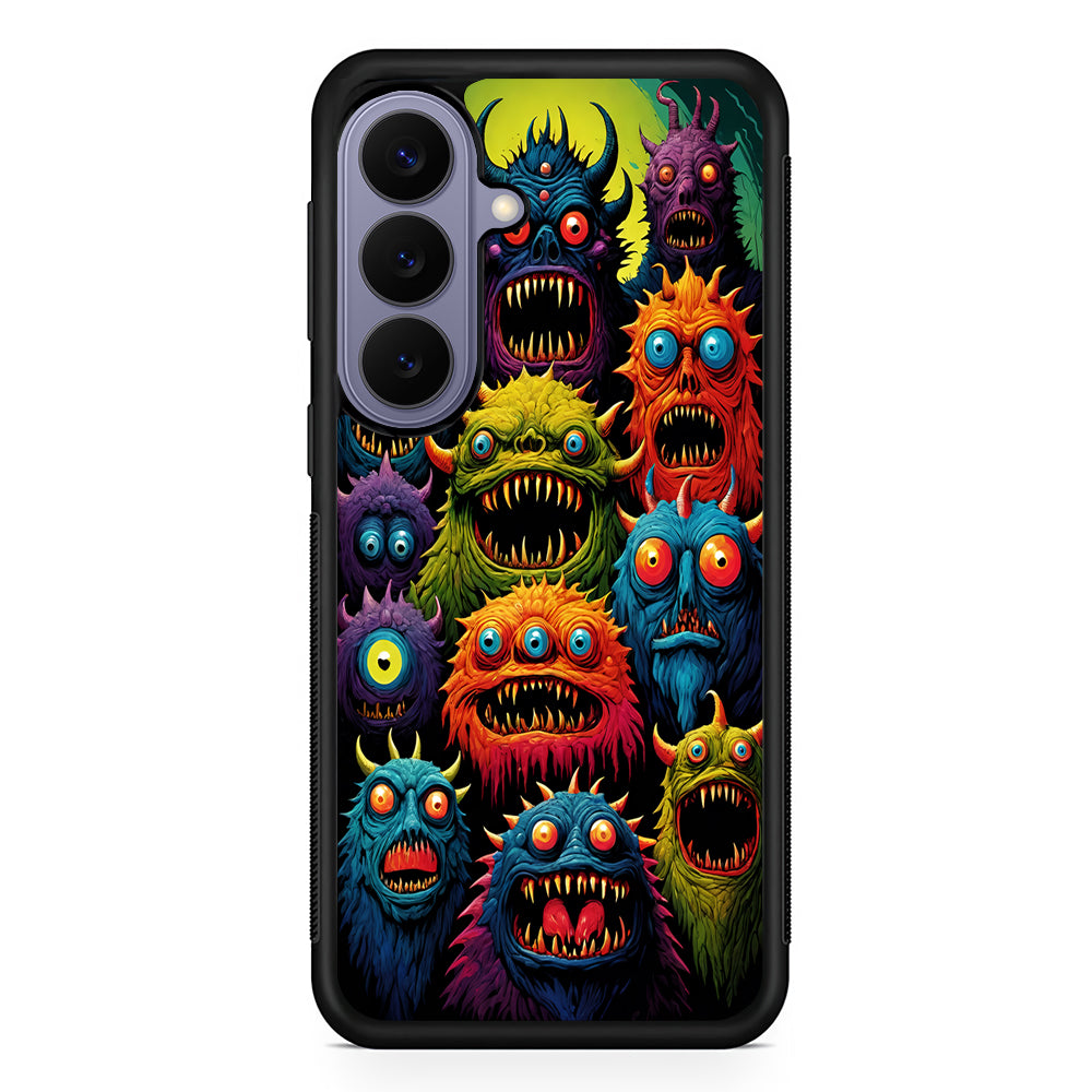 Colorful Scary Monster Doodle Samsung Galaxy S26 Case | Durable Rubber Case for Samsung Galaxy S26