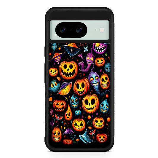 Halloween Pumpkins and Ghosts Google Pixel 8 Case | Durable Protective Cover for Google Pixel 8