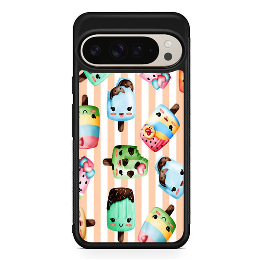 Cute Face Ice Cream Stick Google Pixel 9 Pro Case | Slim Protective Cover