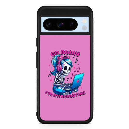 Skeleton Go Away I'm Introverting Google Pixel 8 Pro Case | Slim Rubber Case for Google Pixel 8 Pro