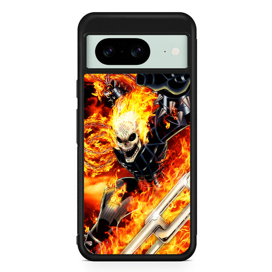 Ghost Rider on Fire Google Pixel 8 Case | Durable Protective Cover for Google Pixel 8
