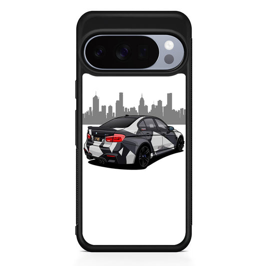 BMW M3 F80 Car White Google Pixel 10 Pro Case | Slim Google Pixel 10 Pro Rubber Case