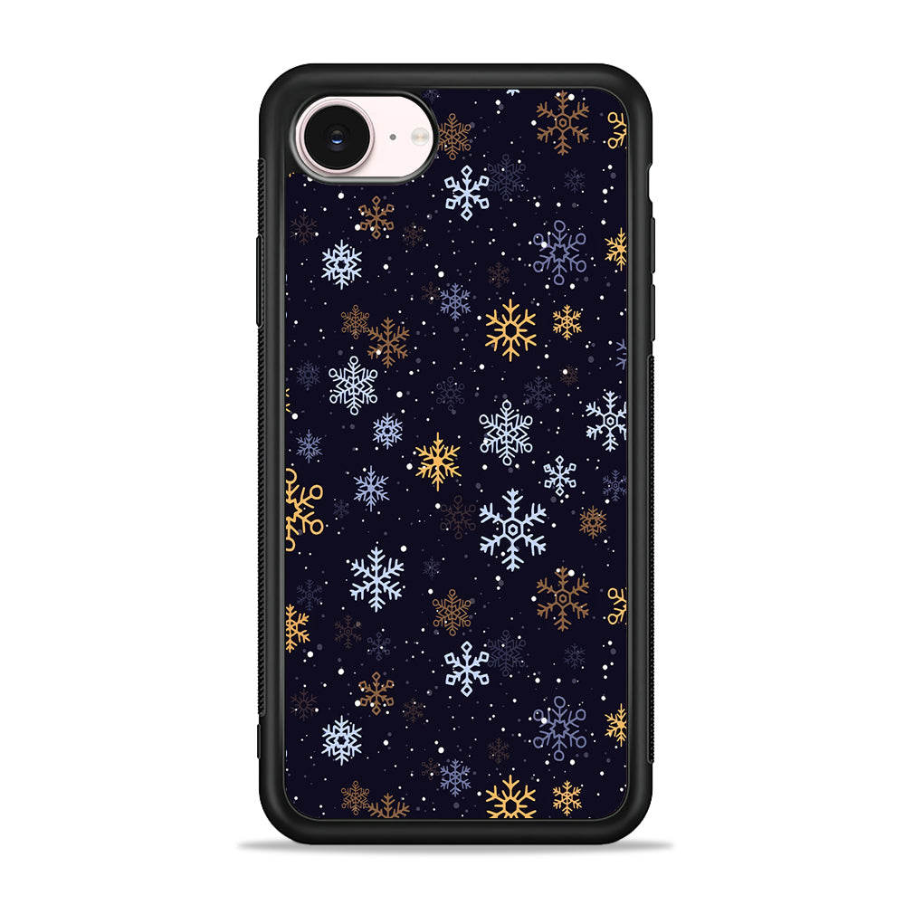 Dark Blue Yellow Winter iPhone 17e Case - Silicone Case