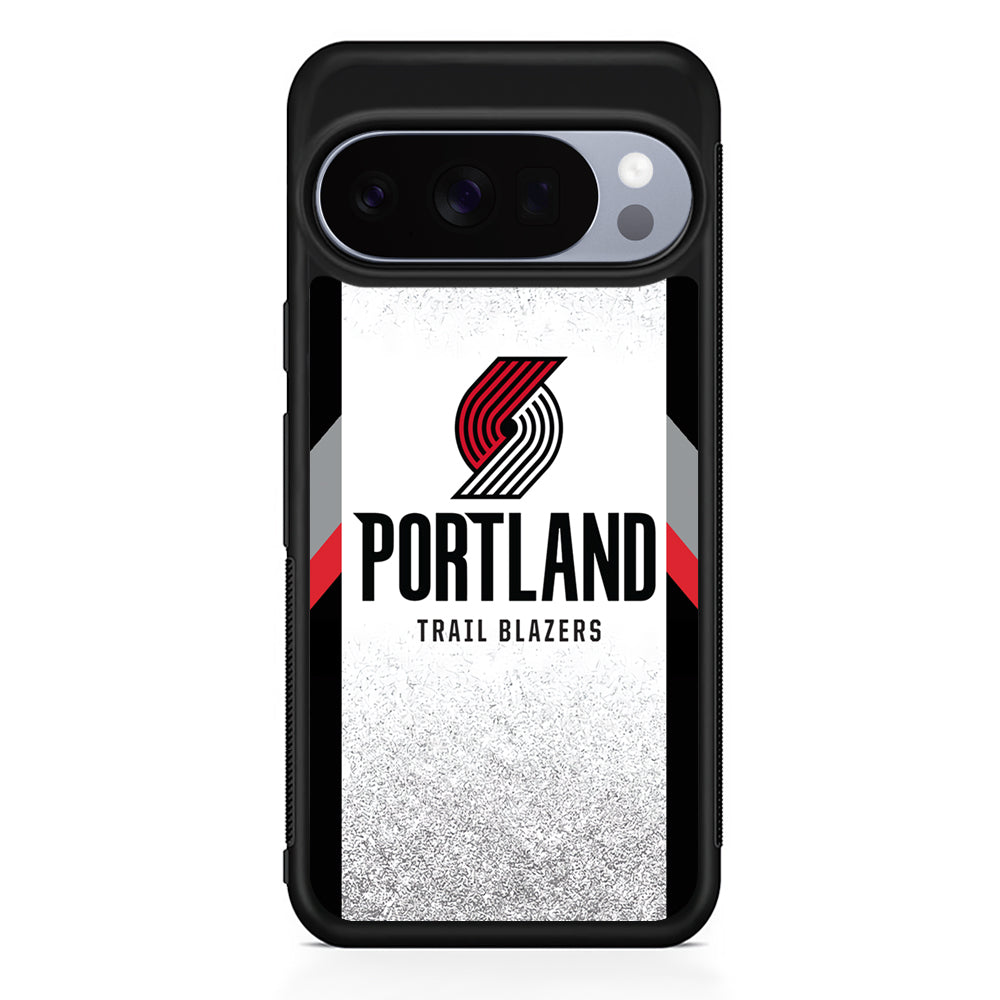 NBA Portland Trail Blazers Silver Google Pixel 10 Pro Case | Google Pixel 10 Rubber Protective Case