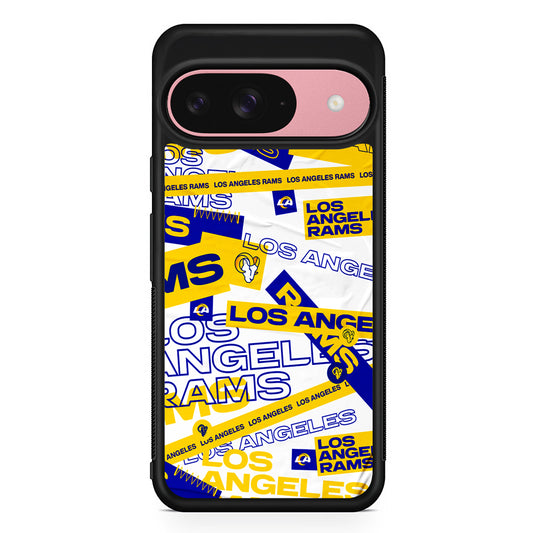 NFL Los Angeles Rams Logo Pattern Google Pixel 9 Case | Google Pixel 9 Protective Rubber Case