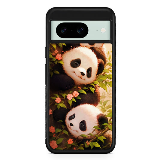 Three Cute Pandas Hiding Google Pixel 8 Case | Durable Protective Cover for Google Pixel 8
