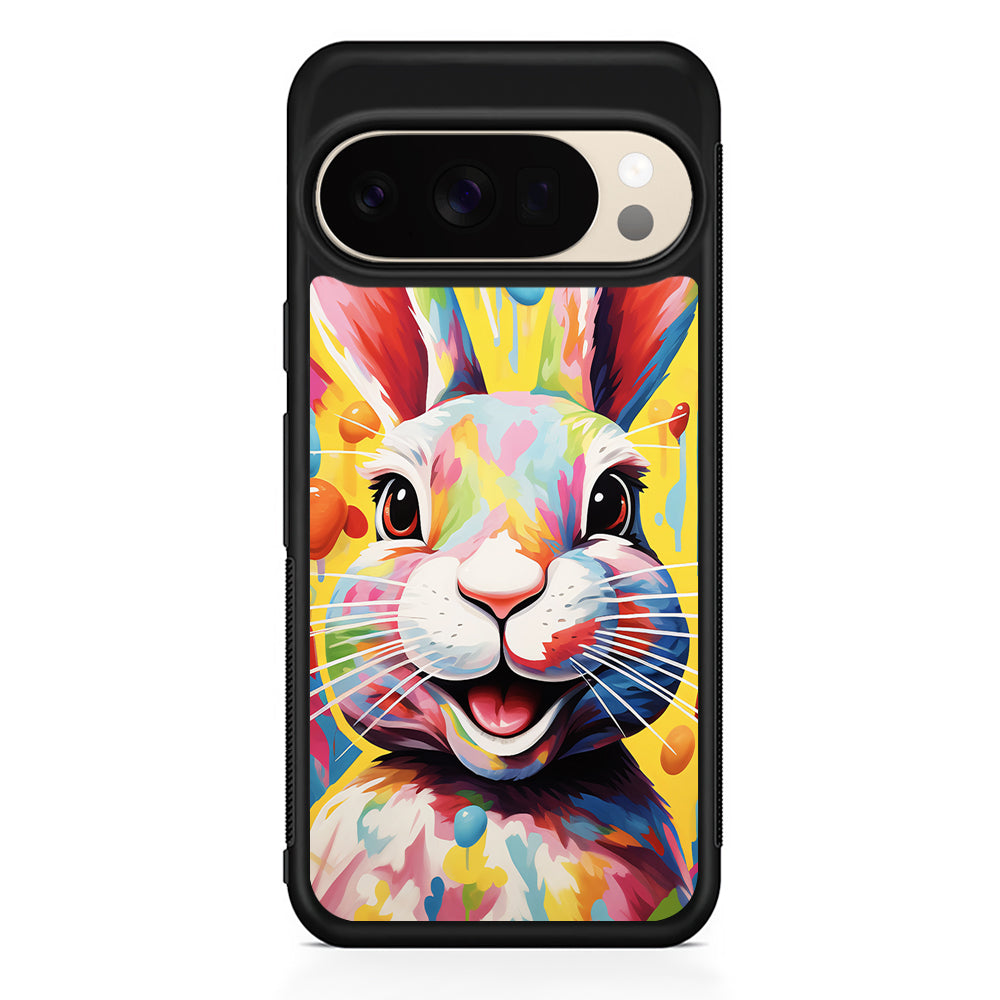 Happy Rabbit Painting Google Pixel 10 Pro XL Case | Slim Google Pixel 10 Pro XL Protective Case