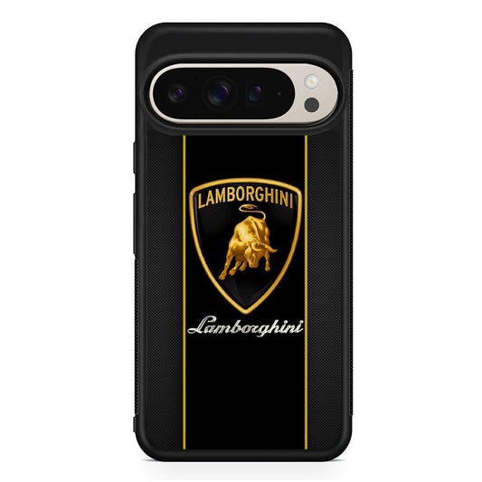 Lamborghini Carbon Stripe Gold Google Pixel 9 Pro Case | Slim Protective Cover