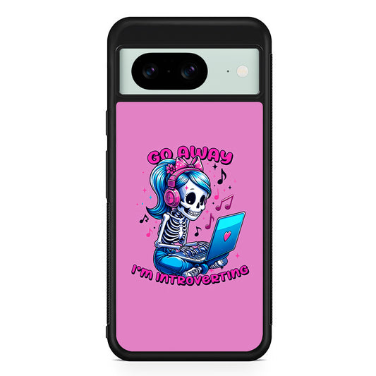 Skeleton Go Away I'm Introverting Google Pixel 8 Case | Durable Protective Cover for Google Pixel 8
