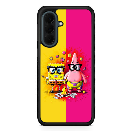 Spongebob and Patrick Yellow Pink Samsung Galaxy A37 Case | Samsung Galaxy A37 Rubber Phone Case