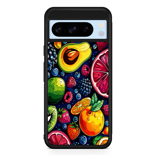 Colorful Mixed Sweet Fruits Google Pixel 8 Pro Case | Slim Rubber Case for Google Pixel 8 Pro