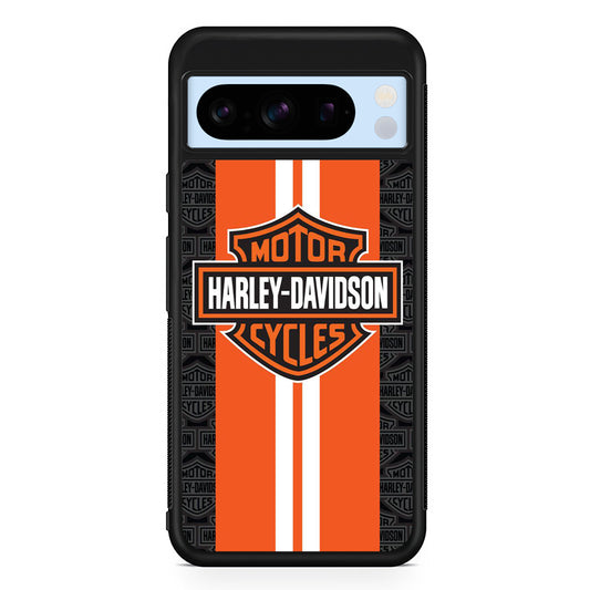 Harley Davidson Orange Stripe White Google Pixel 8 Pro Case | Premium Protective Case for Google Pixel 8 Pro