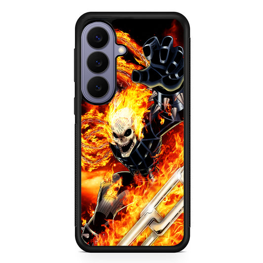 Ghost Rider on Fire Samsung Galaxy S26 Case | Durable Rubber Case for Samsung Galaxy S26