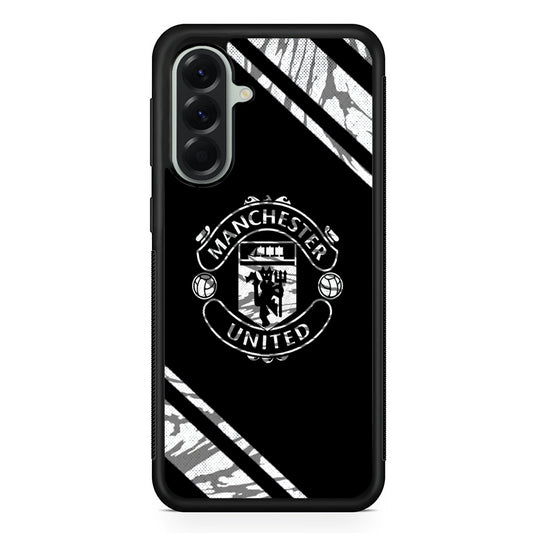 Manchester United Black Emblem Samsung Galaxy A56 Case | Samsung Galaxy A56 Protective Rubber Case