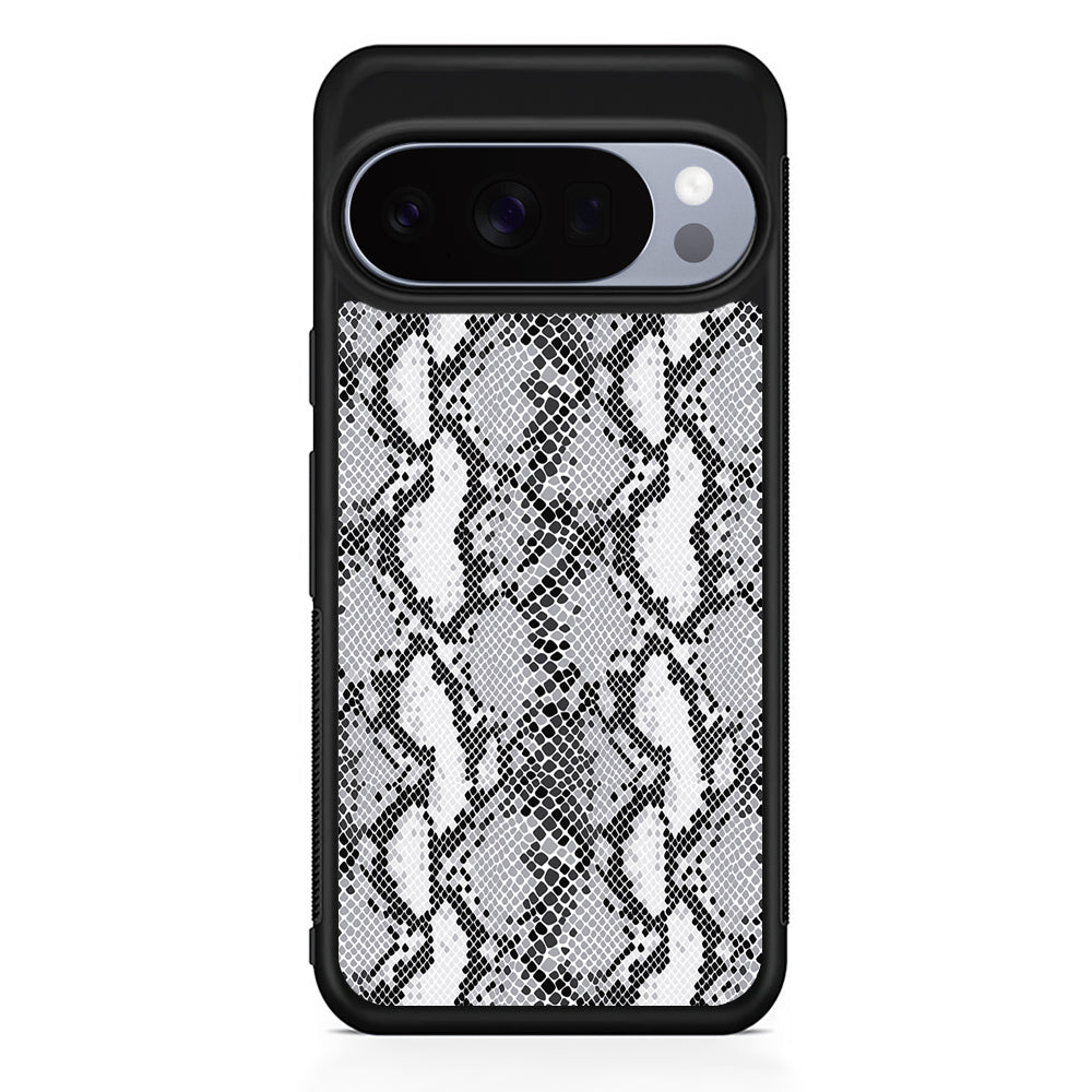 White Snake Skin Pattern Google Pixel 10 Pro Case | Google Pixel 10 Rubber Protective Case