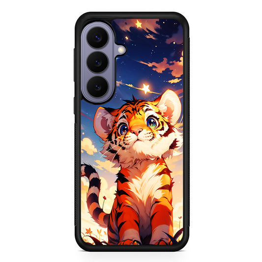 Cute Little Tiger in The Forest Samsung Galaxy S26 Case | Durable Rubber Case for Samsung Galaxy S26