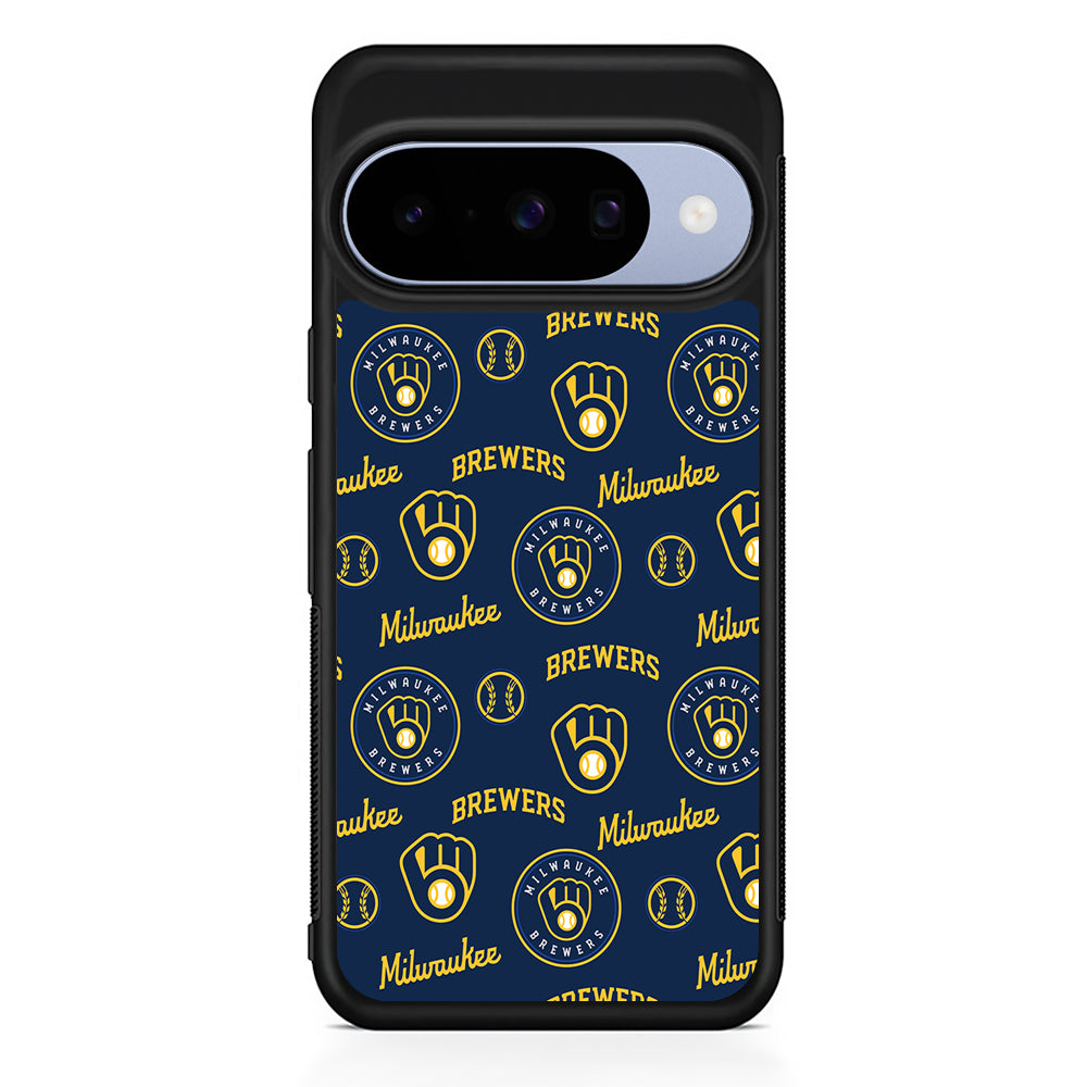 MLB Milwaukee Brewers Pattern Google Pixel 10 Case | Google Pixel 10 Rubber Protective Case