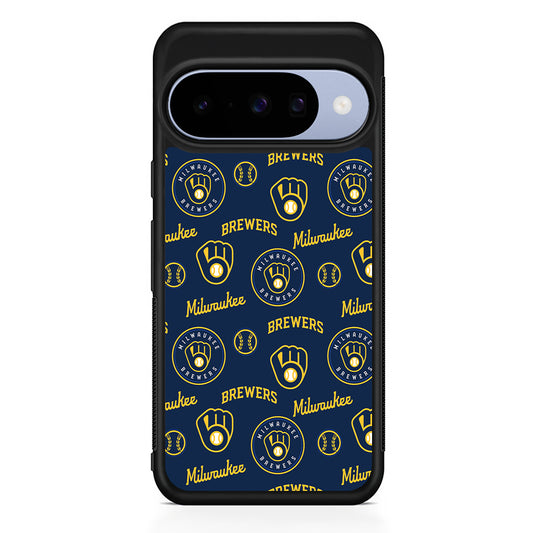 MLB Milwaukee Brewers Pattern Google Pixel 10 Case | Google Pixel 10 Rubber Protective Case