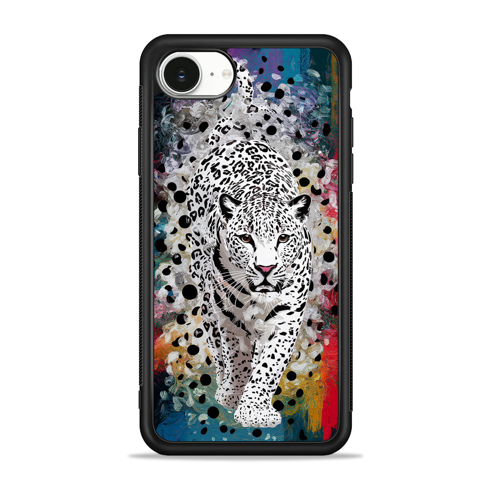 A White Leopard Painting iPhone 16e Case | Protective Phone Cover