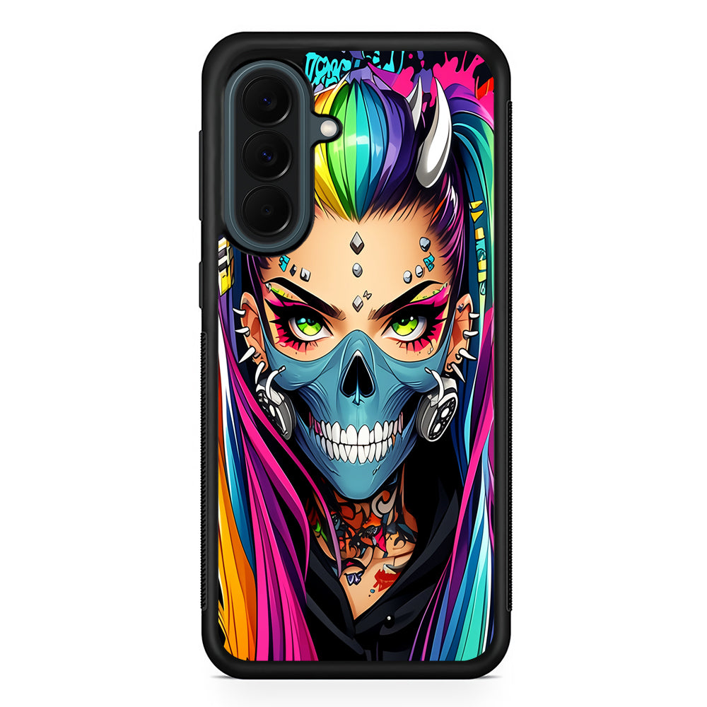 Tattooed Girl with Mask Samsung Galaxy A37 Case | Samsung Galaxy A37 Rubber Phone Case