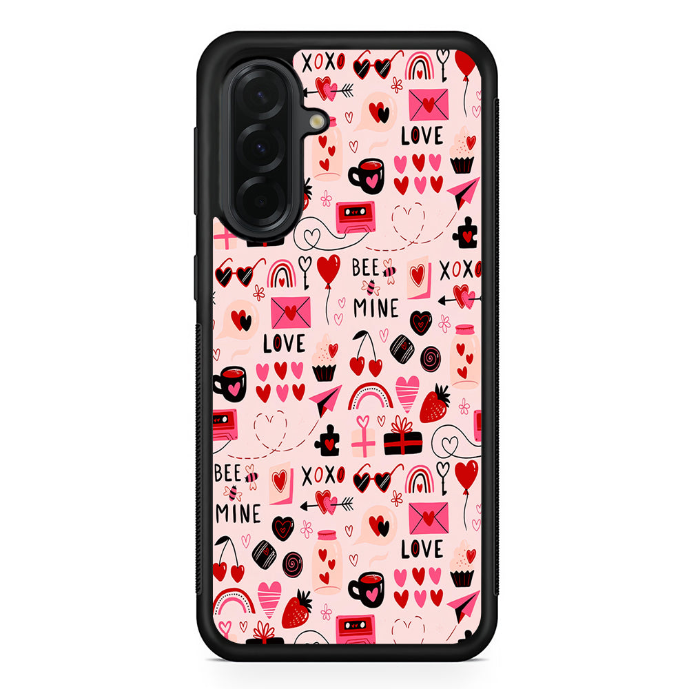 Valentine’s Day Love Pattern Samsung Galaxy A36 Case | Protective Rubber Cover