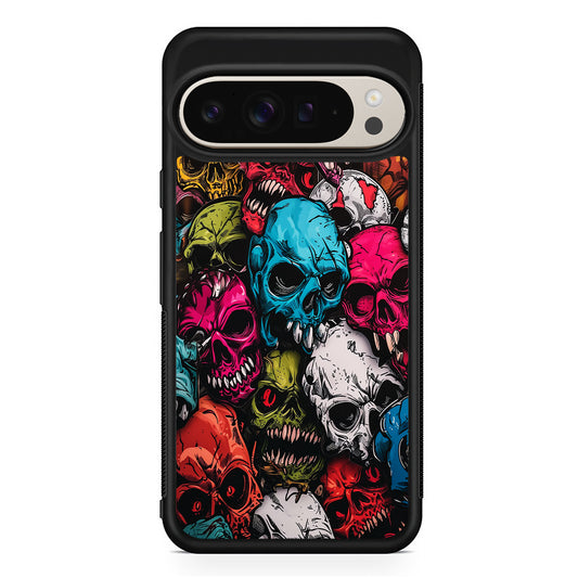Skull Colorful Pattern Google Pixel 9 Pro Case | Slim Protective Cover