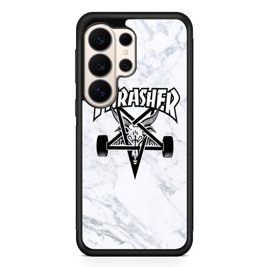 Thrasher x Pentagram White Marble Samsung Galaxy S26 Ultra Case | Slim Everyday Protection for Galaxy S26 Ultra
