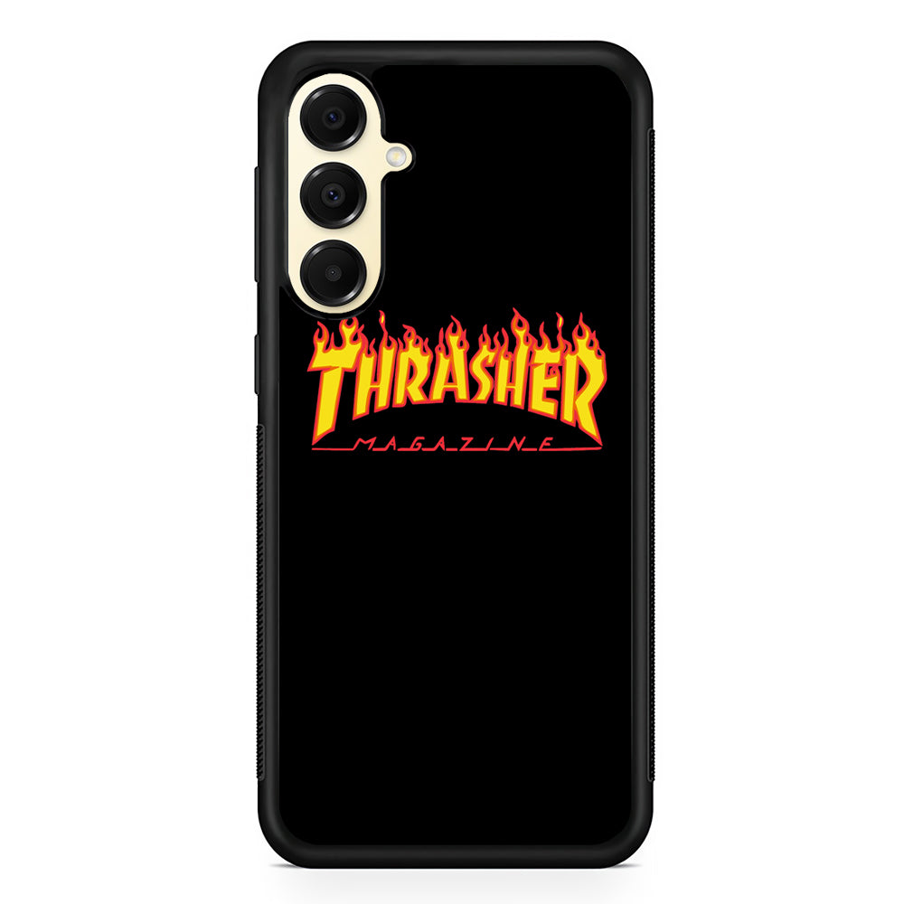 Thrasher Magazine Black Simple Fire Samsung Galaxy A16 Case | Custom Protective Samsung Galaxy A16 Case