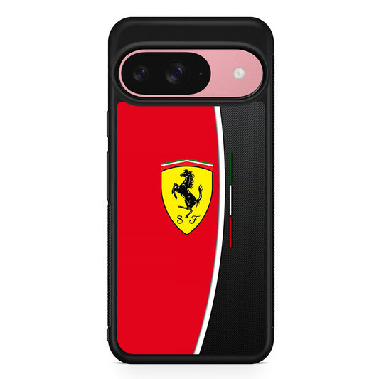 Ferrari Emblem Black Red Google Pixel 9 Case | Google Pixel 9 Protective Rubber Case