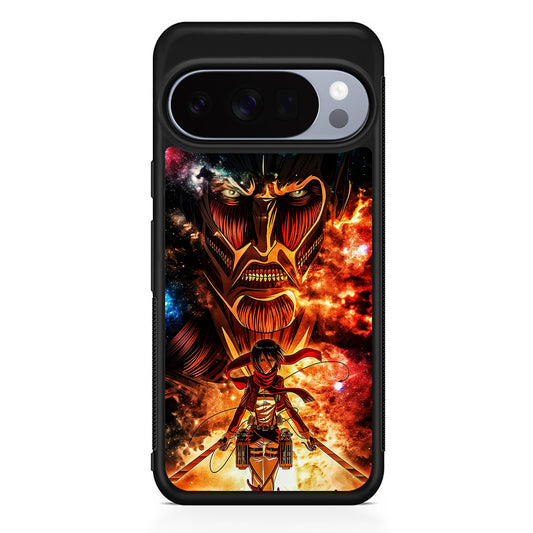 Attack on Titan Mikasa Art Google Pixel 10 Pro Case | Slim Google Pixel 10 Pro Rubber Case