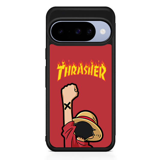 Thrasher Maroon Luffy Google Pixel 10 Case | Google Pixel 10 Rubber Protective Case