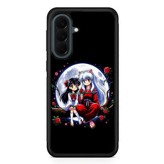 Inuyasha and Kagome Full Moon Samsung Galaxy A37 Case | Samsung Galaxy A37 Rubber Phone Case