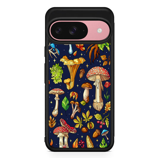 Various Mushrooms Autumn Google Pixel 9 Case | Google Pixel 9 Protective Rubber Case