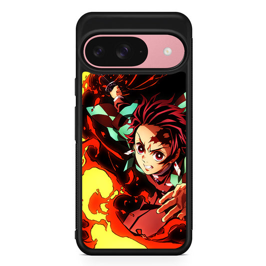 Demon Slayer Tanjiro Battle Mode Google Pixel 9 Case | Google Pixel 9 Protective Rubber Case