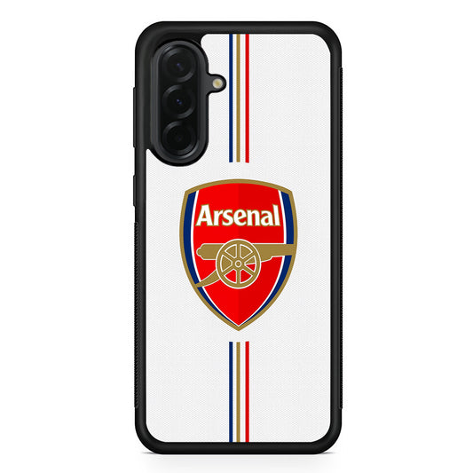 Arsenal Emblem Stripe Line Samsung Galaxy A36 Case | Protective Rubber Cover