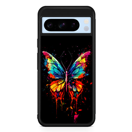 Colorful Butterfly Painting on Black Google Pixel 8 Pro Case | Slim Rubber Case for Google Pixel 8 Pro