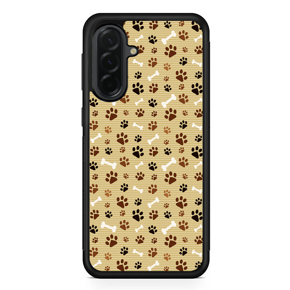 Dog Paw Print and Bones Samsung Galaxy A36 Case | Protective Rubber Cover