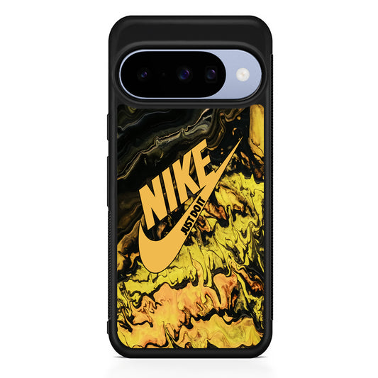 Nike Marble Yellow Liquid Google Pixel 10 Case | Google Pixel 10 Rubber Protective Case