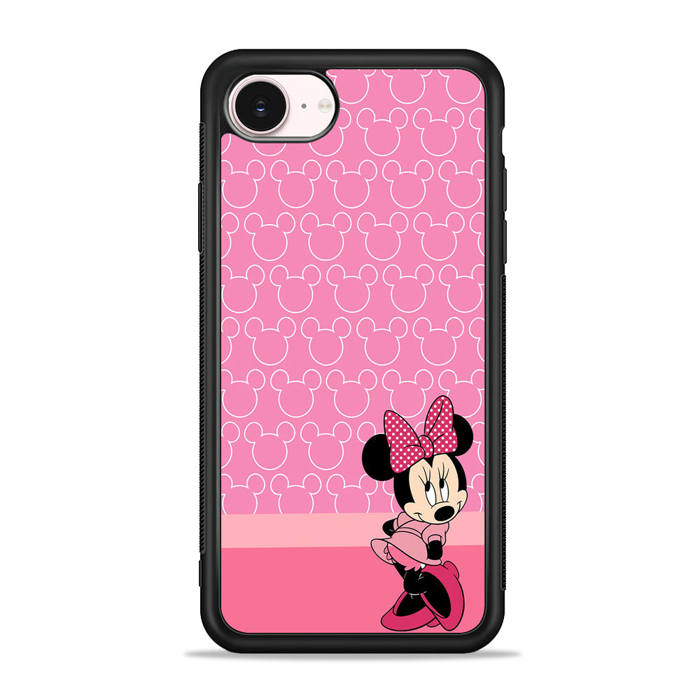 Minnie Mouse Pink Background iPhone 17e Case - Silicone Case