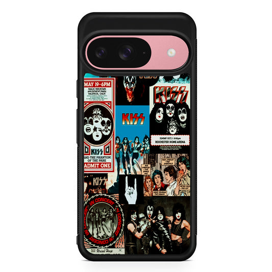 Kiss Band Collage Poster Google Pixel 9 Case | Google Pixel 9 Protective Rubber Case
